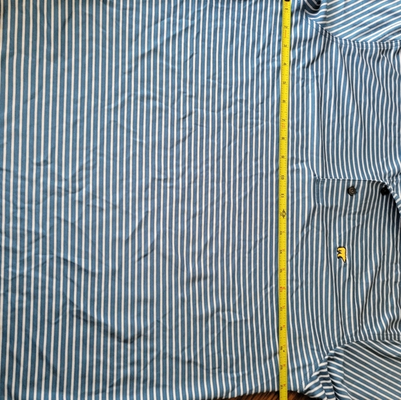 Jack Nicklaus Golden Bear StayDri Blue/ White Striped Golf Shirt Size Medium - Picture 3 of 7
